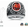 thumbnail image 6 of Custom Class Rings Fully Personalized Class Rings for Men Cubic Zirconia Birthstone Sterling Silver Rings Class Rings for Men High School Size 5-15 Men's High School Class Rings, 6 of 10