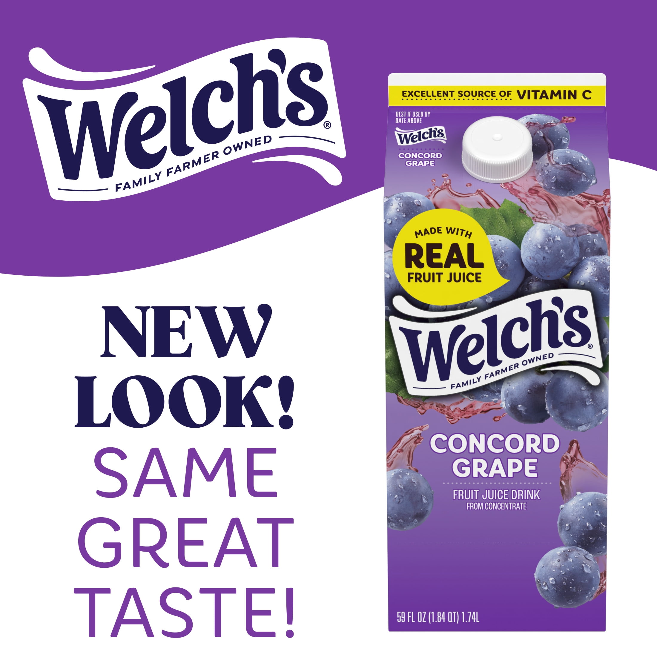 Welch's Concord Grape Fruit Juice Drink, 59 fl oz carton