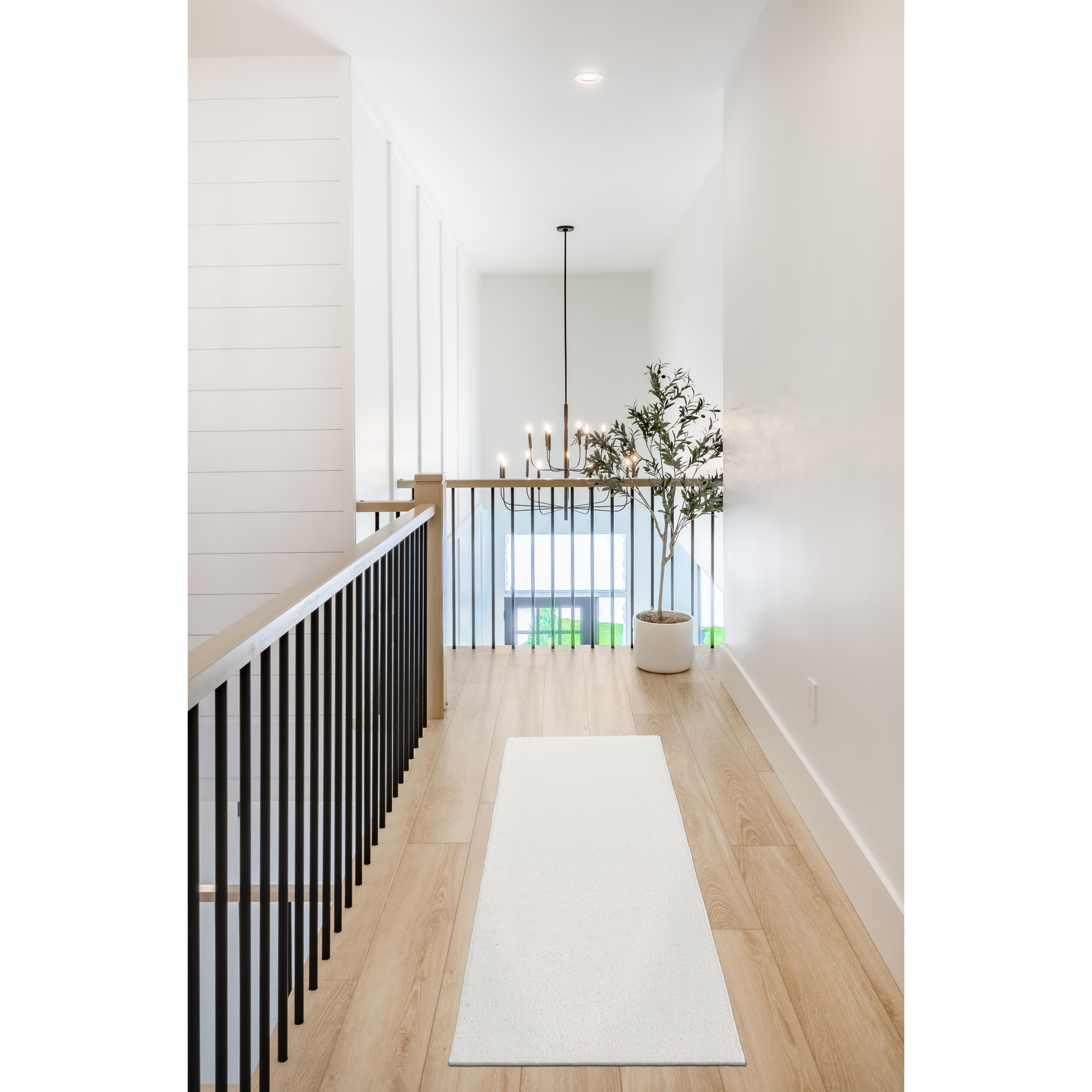 Garland Rug Palmer Plush Washable White Indoor Runner Rug, 2' x 6'