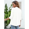 thumbnail image 4 of SHOWMALL Cardigans Légers Décontractés pour Femmes, devant Ouvert, Doux, Manches 3/4 Drapées, Taille US Petite, Blanc, 4 of 13