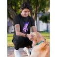 thumbnail image 2 of Chihuahua Cool Galaxy Graphic Silhouette Men Black T-Shirt, Male Medium, 2 of 4