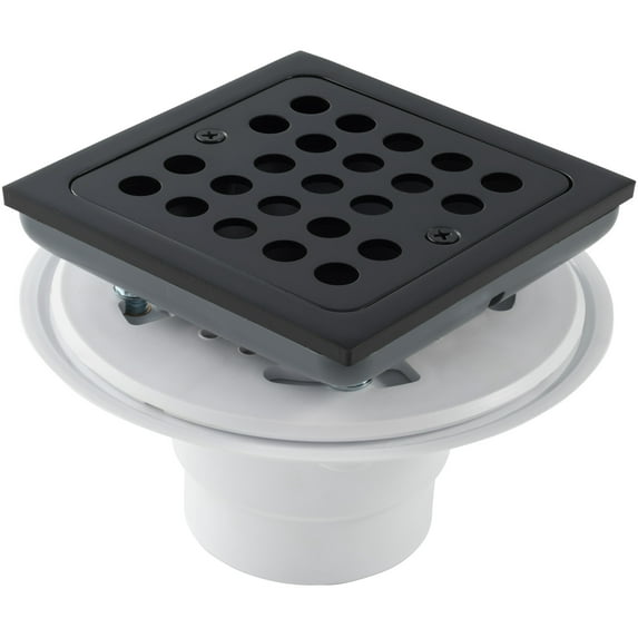 Monogram Brass MB608 Matte Black 4-1/2" Square Shower Drain