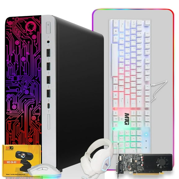 Restored HP G3 Computer Desktop PC,Intel Core i7 6th Gen,GT 1030 Graphics,16GB RAM,240GB SSD,Gaming Kit,Webcam,Windows 11 Pro