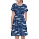 thumbnail image 1 of Easygdp Ornamental Fish para Vestido Transpirable de Mujer, Vestido Suelto de Manga Corta con Pliegues y Bolsillos para el Verano, 1 of 6