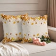 thumbnail image 2 of Yellow Leaf Outdoor Waterproof Pillow Covers, Fall Plant Country Vintage Watercolor Beige Decorative Square Throw Pillowcase Sofa Cushion Sham for Patio/Couch/Chair, 20"x20" 2 Pack, 2 of 8