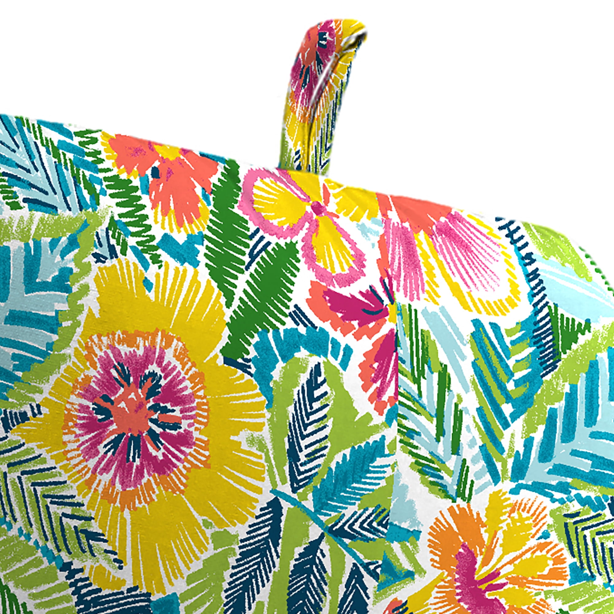 Jordan Manufacturing 45" x 22" Pensacola Multicolor Floral Rectangular Outdoor Chair Cushion with Ties and Hanger Loop