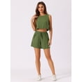 thumbnail image 4 of DARING DIVA Women's 2 Piece Outfits Summer Sleeveless Crop Top and Shorts XL Army Green, 4 of 6