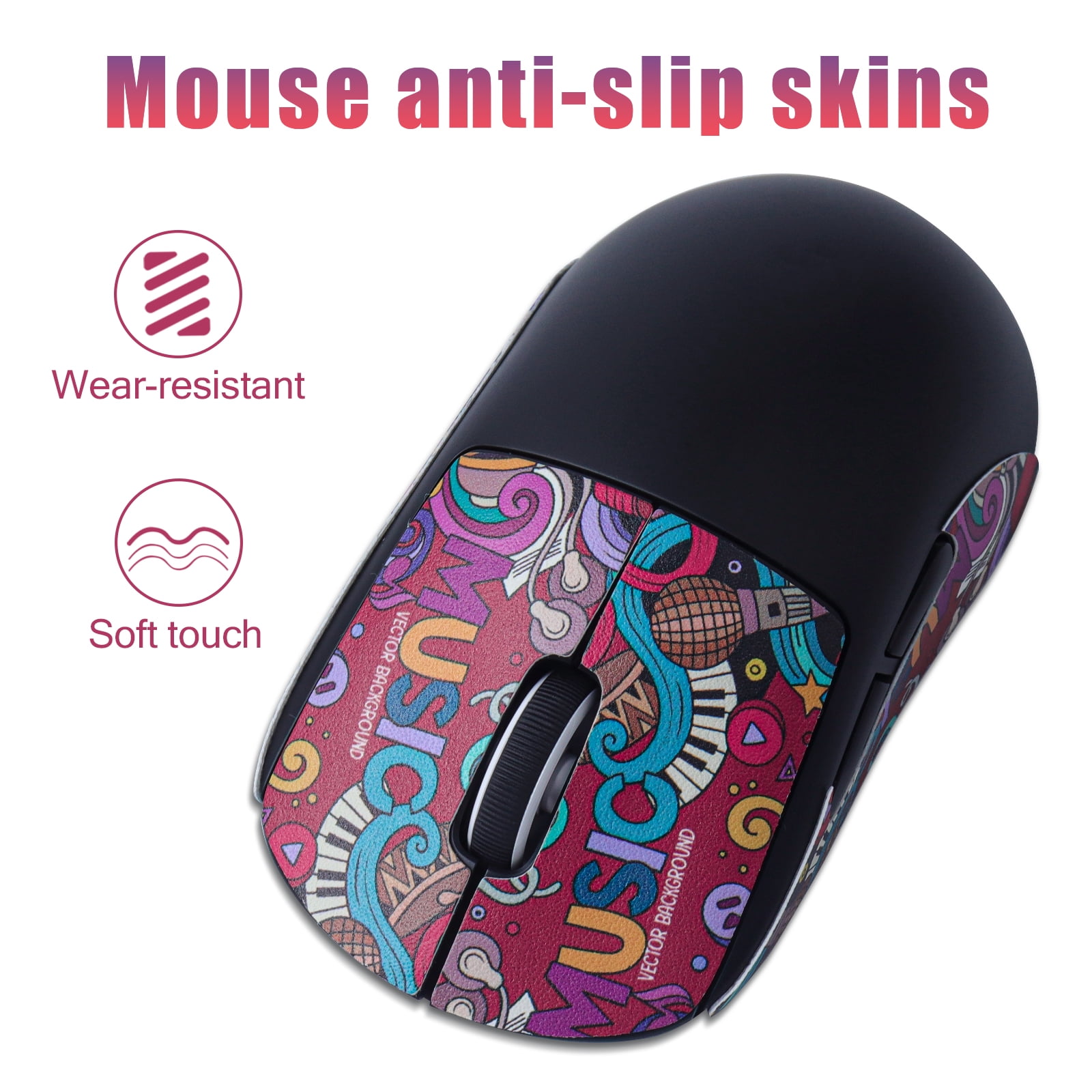 Gemini Mouse Grip Tape For Logitech G Pro Wireless & G502 - Anti-Slip PU Material, Pre-Cut, Self-Adhesive