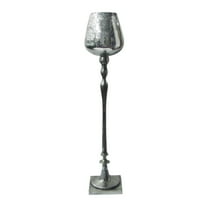 Stylishly Designed Keavy Aluminum Candle Holder- Saltoro Sherpi