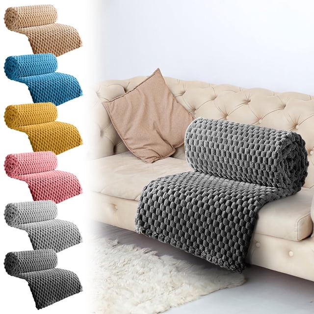 Flannel Blanket Solid Color,Multifunctional Cover,100% Cotton,Soft & Cozy,Home & Travel,Warmth,Bedding Accessory,Chic,PENDANE,A