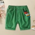 thumbnail image 2 of Shadoumai Toddler Boy Shorts 5t Solid Color Elastic Waistband Cotton Jogger Shorts Active Beach Cargo Pants Summer Short Pants Clothing, 2 of 3
