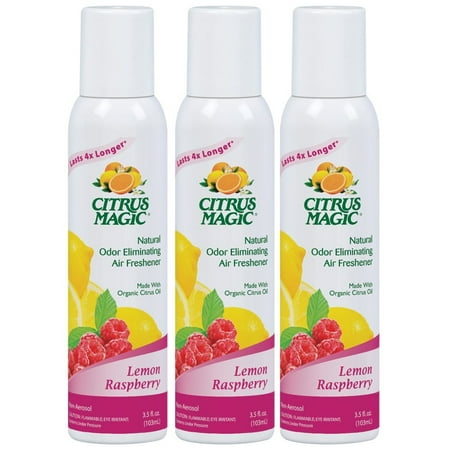 freshener trick air magic Raspberry, Citrus Natural Eliminating 3, Ounces Lemon 3.0 Pack Magic Spray of Freshener Air Odor