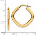 thumbnail image 3 of 14K Yellow Gold Tapered Square Hoop Earrings, 3 of 3