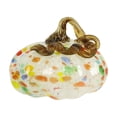 thumbnail image 4 of Fall Decor Halloween Pumpkin Decorations Hand Blown Glass Pumpkin Figurine Colorful Speckled Art Glass Pumpkin with Twisted Stem Tabletop Centerpiece for Home Desk Mantel, 4 of 6