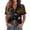 Black, variant on Women Halloween Spider Web Pattern Short Sleeve Polo Tops Lapel Half Button Casual Fall Daily Holiday Shirts Gray 2XL