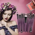 thumbnail image 5 of 20 Pcs Portable Makeup Brush Set, Makeup Brush Set tools Make-up Toiletry Kit Wool Makeup Brush Set, Foundation Brush, Eye Shadow Brush Set Product, Purple, 5 of 8