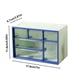 thumbnail image 3 of Caja de almacenamiento de plástico apilable con cajón | Organizador de escritorio para joyas y artículos pequeños | Múltiples compartimentos | Colores azul, rosa, café y naranja, 3 of 5
