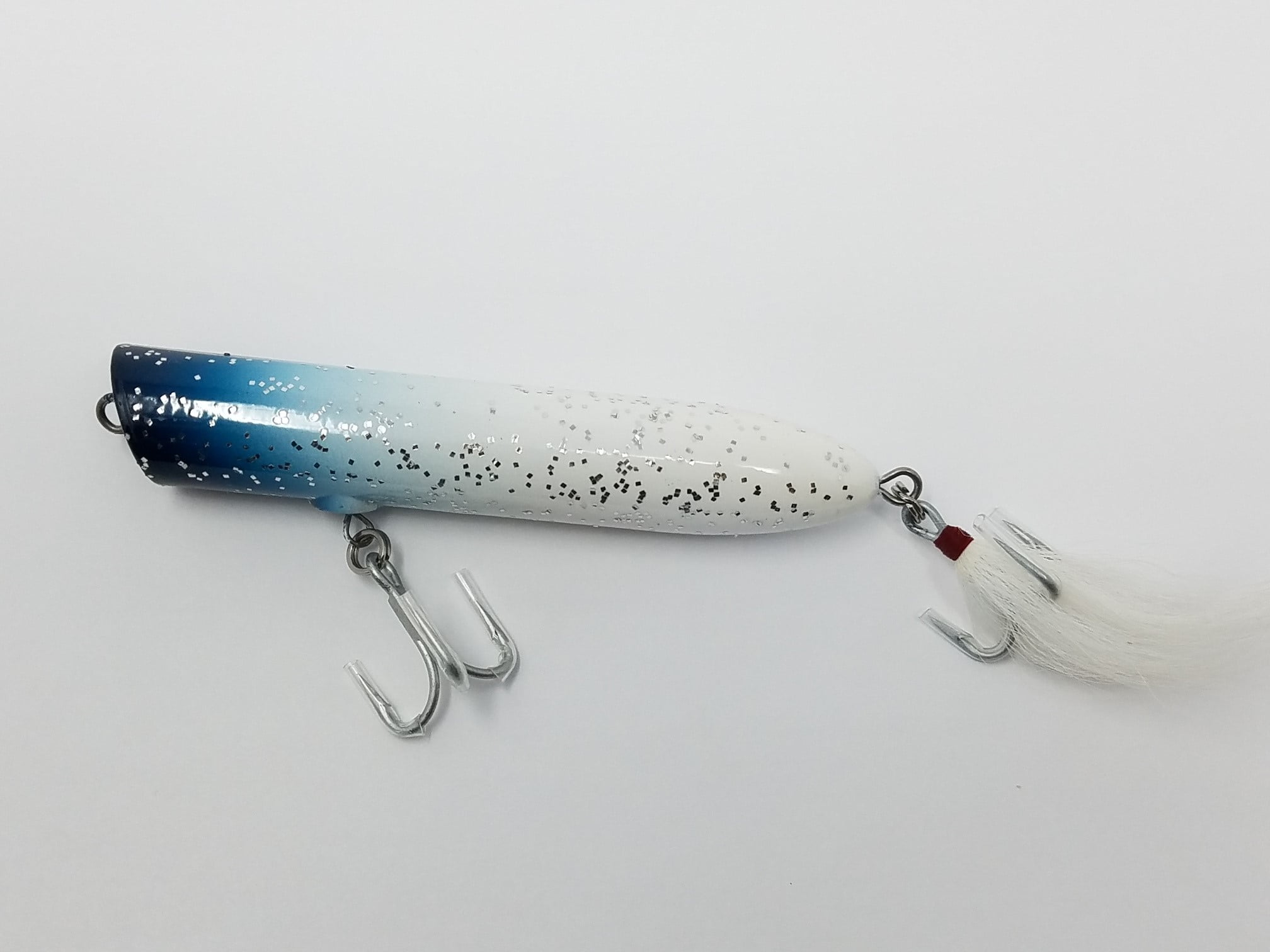 Atom Freshwater 3 oz, Striper Swiper, Top Water Popper Hard Bait Fishing  Lure, Blue/silver
