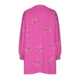 thumbnail image 2 of Long Sleeve Sweatshir Oversized T-Shirts for Women Crew Neck Tee Printed Casual Loose Vintage Pullover Tops Fall Tee (Pink L), 2 of 5