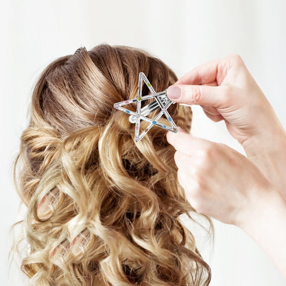 OFFIGAM Multi Colored Star Hair Clips for Kids and Toddlers Cute Alloy Decorative Snap Accessories Set