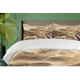 thumbnail image 4 of Ambesonne Lake Duvet Cover Set, Snowy Mountains Sepia Effect, Queen, Grey Yellow Warm Taupe, 4 of 6
