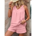 thumbnail image 2 of Women'S 2 Piece Vacation Outfits Sleeveless Tank Top and Matching Shorts Sets Pink M, 2 of 8