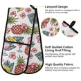 thumbnail image 4 of Dailycode Double Sided Oven Mitt with Loop Heat Resistant Kitchen Long Potholders 7" x 35" Pineapple Banana Drink Flower, 4 of 6
