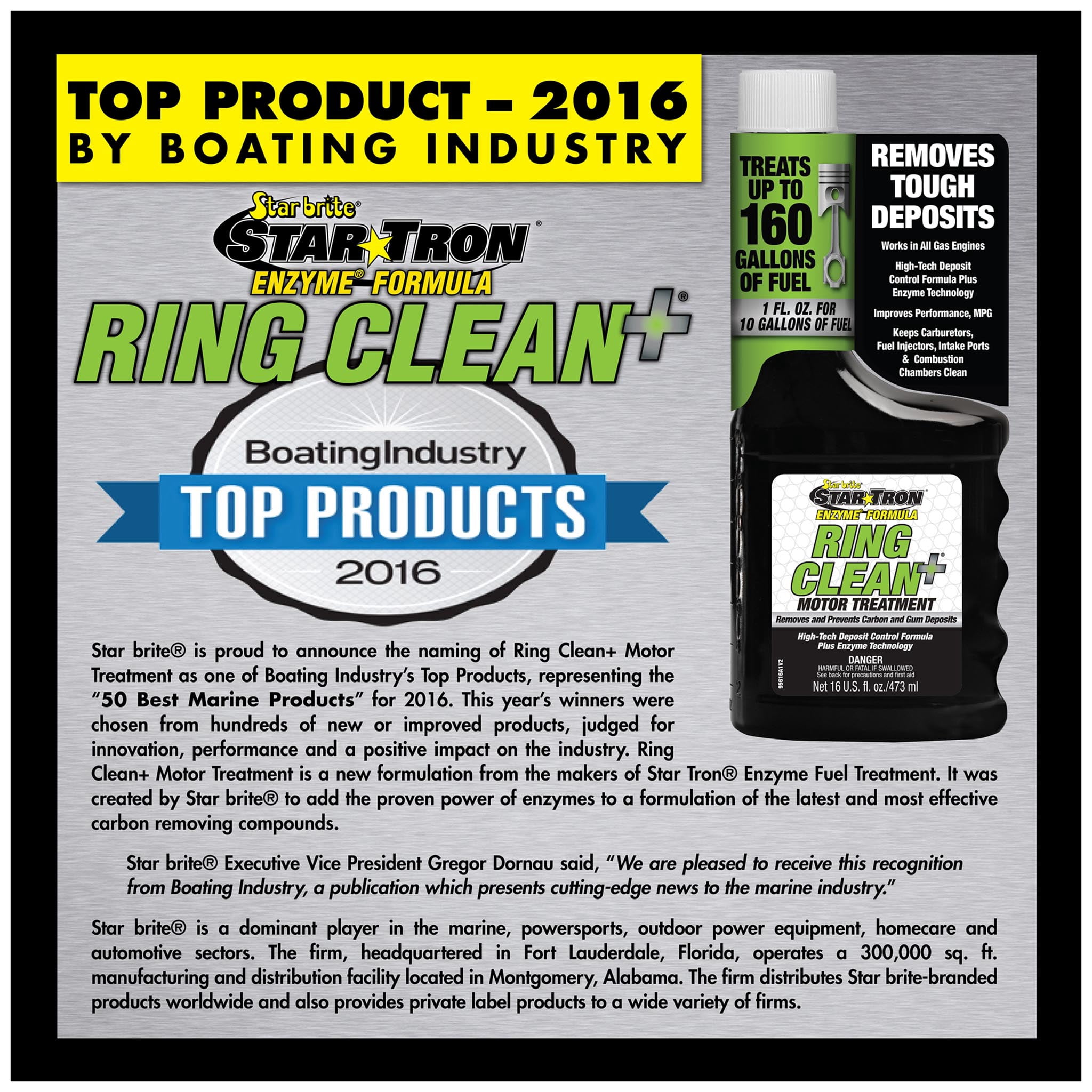(3 pack) Star brite Star Tron Ring Clean+ Marine Engine Treatment