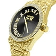 thumbnail image 5 of Mens Roman Numeral Dial Black Face Gold Tone Nugget Style Simulated Diamond Metal Band Watch, 5 of 5