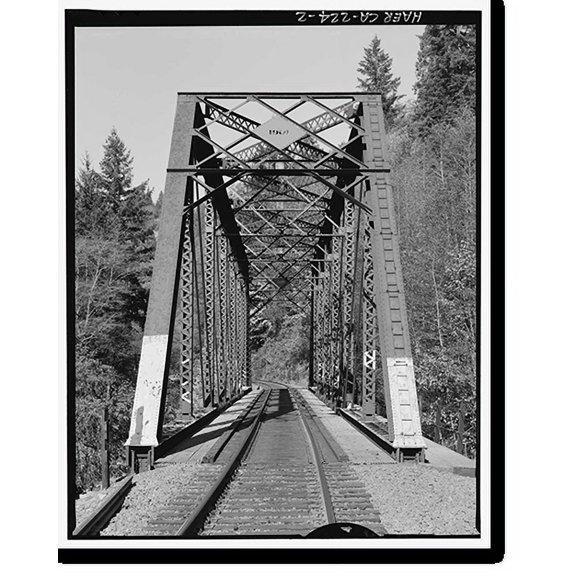 Historic Print, Southern Pacific Railroad Shasta Route, Bridge No. 324.99, Milepost 324.99, Shasta Springs vicinity, Siskiyou County, CA - 2, 16" x 20"