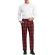 thumbnail image 2 of Pantalones de hombre Inspire Chic, de cuadros, con frente plano, cintura elástica y botón, 32 rojo, 2 of 7
