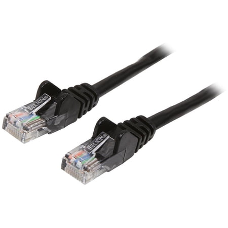 UPC: 0722868467343 | Belkin A3L791B25-BLK-S 25  CAT-5e Snagless Patch Cable Black