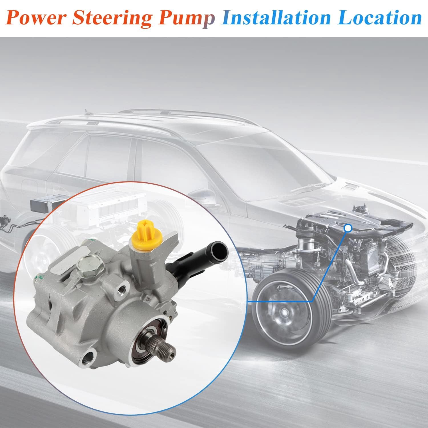 PANGOLIN Power Steering Pump 21-5196 Compatible with 2005-2014 Subaru Forester Impreza Legacy Outback 2.5L Power Assist Steering Pump Replace Part OE 34430AG03A, 34430AG03B, 34430AG0419L