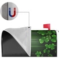 thumbnail image 3 of St Patrick''s Day Mailbox Cover, Grenn Clover Shamrock Letter Box Cover Magnetic Mail Wraps Post Garden Decor 21x18 in, 3 of 6