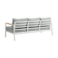 thumbnail image 4 of Crown 4 Piece White Aluminum and Teak Outdoor Seating Set with Light Gray Cushions, 4 of 5