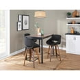 thumbnail image 3 of LumiSource Walnut Wood, Black PU, Black Steel Fabrico Fixed-Height Counter Stool - Set of 2, 3 of 8