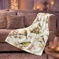thumbnail image 6 of Cute Bird Sanctuary, Festive Holiday Scene, Warm Flannel Blanket for Cabin and Lodge with Detailed Artwork with Rich Color Accents, Art Lovers Christmas Gift, Festive Home Decor, 6 of 9