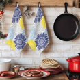 thumbnail image 6 of Yellow Blue Sunflowers Kitchen Towels Set of 3, Boho Retro Floral Rustic Blossom Absorbent Dish Towels for Kitchen, Microfiber Hand Towel, Quick Drying Tea Towel for Cleaning Decorative Dishcloths, 6 of 7