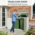 thumbnail image 5 of ECOPATIO Horizontal Storage Shed, 41 Cu.Ft. Outdoor Resin Trash Can Storage, Weather Resistance, Storage Box with Floor Included for Garden Tools, Lawn Mowers, Garbage Cans, Patio Use, Grey, 5 of 7