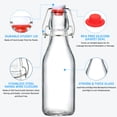 thumbnail image 3 of GPED 8.5 oz Swing Top Glass Bottles, 8 Pack Flip Top Beer Brewing Bottles with Airtight Rubber Seal Flip Caps for Fermentation, Kombucha, Vanilla Extract, Juice, Tea, Wine, Soda - Bonus 2 Pourers, 3 of 7