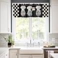 thumbnail image 2 of Chef Gnome Curtain Valance, The Kitchen is The Heart of The Home Cooking Cake Black Buffalo Check Short Rod Pocket Window Treatment for Living Room, Bedroom, Kitchen,1 Panel, 54" W x 18" L, 2 of 5
