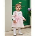 thumbnail image 5 of BemeyourBBs Toddler Baby Girl Silly Goose Outfit Plaid Gingham Dress Spring Summer Clothes Bow Goose Letter Ruffle Long Sleeve A-line Dress, 5 of 9