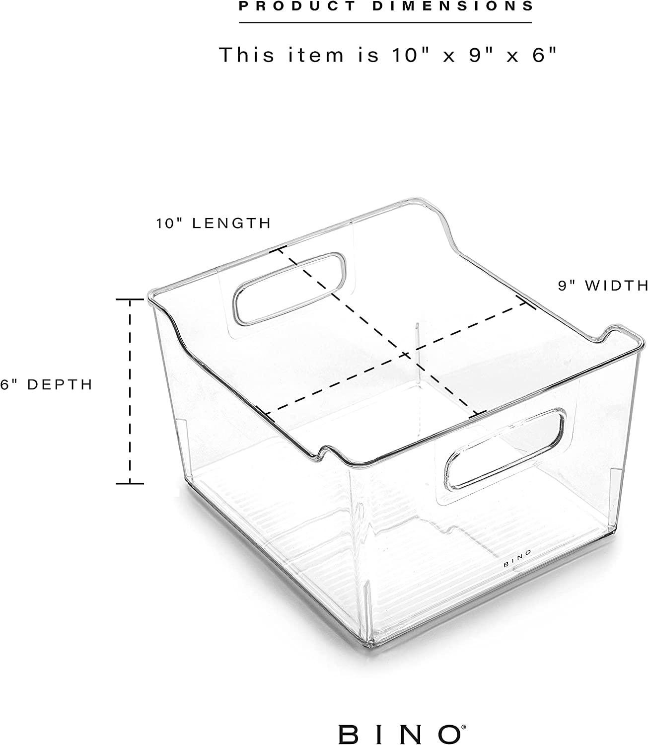 RGHJAR-| Clear Storage Organizer | THE LODGE COLLECTION | Containers for Organizing with Handles| Pantry & Kitchen Organization | Fridge Organizer | Bathroom Organizer | Storage Bins For Shelves Cabi