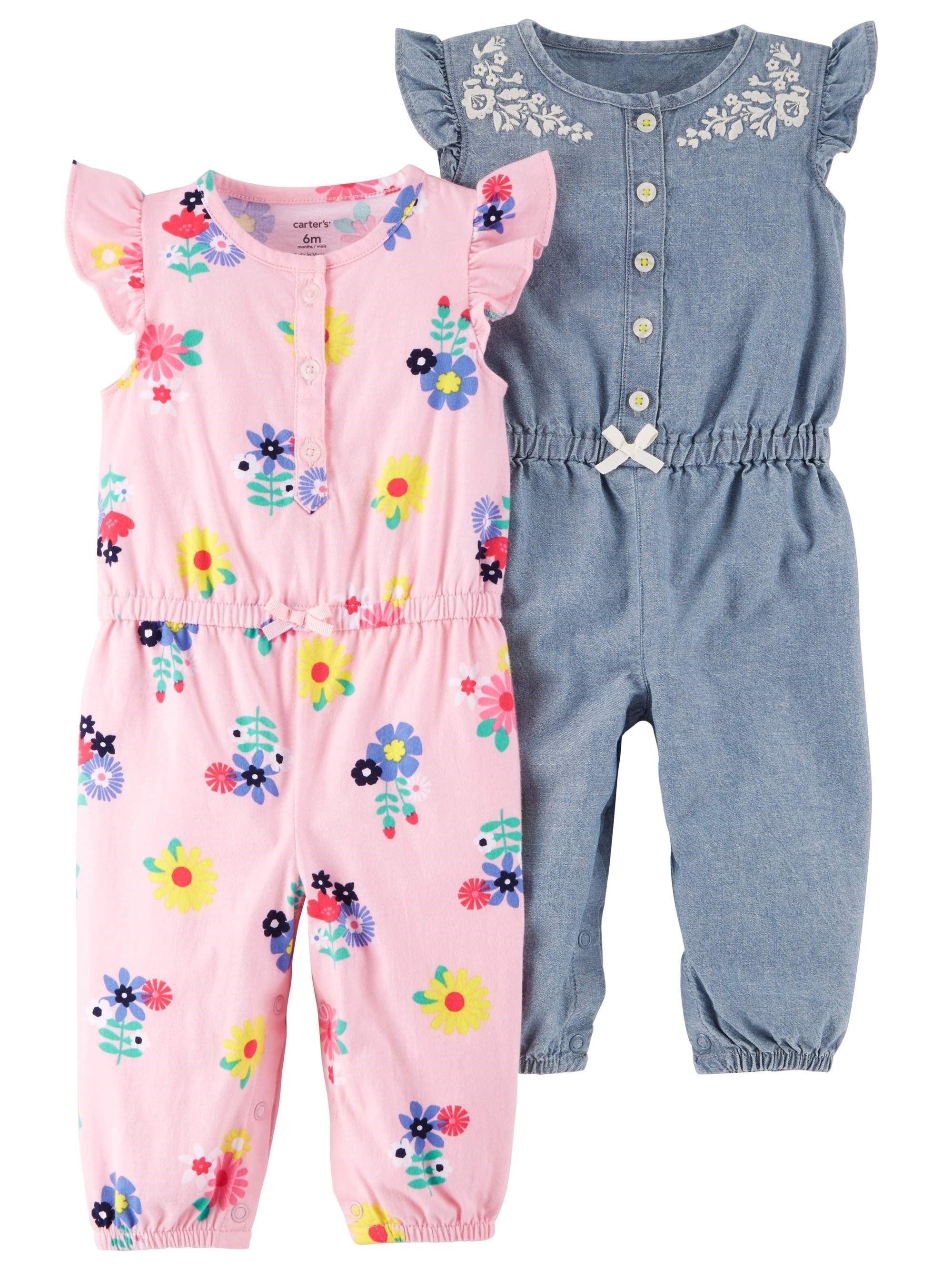 Carter's Carters Baby Girl One Piece Rompers, 2p