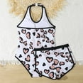 thumbnail image 3 of Hiijoy Little Girls Halter One-Piece Swimsuit with Shorts Bathing Suits, Sizes 5-11, 3 of 5