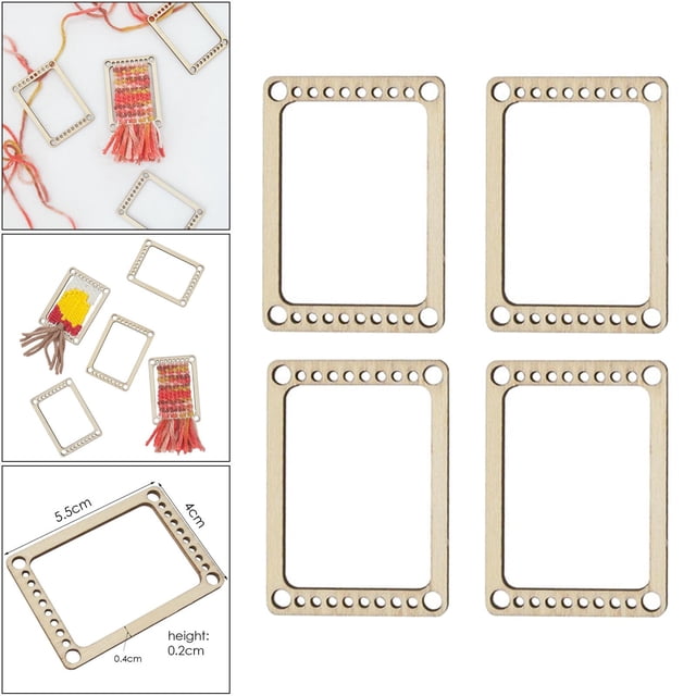 5.5x4cm Wood Rectangle Kids Tapestry Coaster Weave Beginner Starter Knitting Crafting Machine Comb Rack Handloom