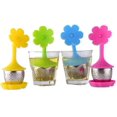 thumbnail image 1 of 4 Pcs Tea Infuser, Silicone Handle Stainless Steel Strainer Filter Loose Tea, 1 of 1