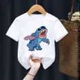 thumbnail image 3 of Camiseta infantil de Disney Lilo Stitch, camiseta kawaii, ropa informal de dibujos animados de anime para niños, camiseta para niñas y niños, camiseta de moda Y2K, 3 of 5