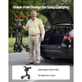 thumbnail image 4 of VEVOR Déambulateur à Roulettes avec Siège pour Aînés, Déambulateur à Roulettes Pliable et Léger, Aide à la Mobilité et à la Marche en Fibre de Carbone avec Roues en PVC Plein de 8 Pouces et Poignée Ajustable - Supporte jusqu'à 300 Lb, 4 of 9