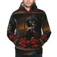 thumbnail image 4 of KLL Elegant Rose Skull Print Mens Hoodie Long Sleeve Casual Pullover Hooded Sweatshirt Fashion Drawstring Hoodies with Pocket-XX-Large, 4 of 6